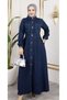 Women's Elastic Waist Denim Dress with Pocket Detail
