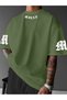 Milan Graphic T-Shirt for Men - Casual Green Letter Print T-Shirt, Summer Outdoor Wear