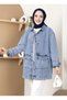 Women's Jeans Jacket with Stone Detail Pocket