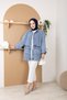 Women's Jeans Jacket with Stone Detail Pocket - 3