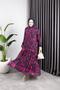 Women's Lined Leather Patterned Chiffon Dress