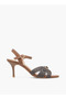 Monogram Print Sandals with Stiletto Heels and Buckle Closure - 3