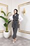 Women’s Beaded Embroidered Belted Vest-Pants 2-Piece Set - 3