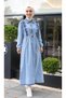 Women's Denim Jeans Dress with Fir Lace-Up Waist