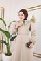 Women's Birded Collar Pearl Scuba Fabric Saw Dress - 6