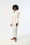 Women's Embroidered and Sequin Sequin Embroidered White 100% Linen Oversize Shirt - 5