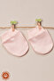 Baby Girl Newborn Combed Organic Cotton Baby Gloves Set of 3 - Salmon - 4