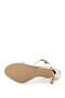 Women's Genuine Leather Gold Heeled Slippers - 4