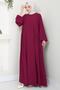 Eva Ayrobin Hijab Dress Burgundy Hm2454 - 3