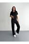 Women's Modal Fabric Short Sleeve Polo Neck T-Shirt Tracksuit Set - 3