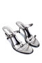 Women's Genuine Leather Gray Heeled Slippers - 2