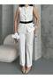 White Vest and Trousers Double Set with Belt - 7