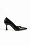 Black Patent Leather Vegan Leather 7cm Thin Heels Memory Pads Pointed Toe Daily Office Evening Dress Stiletto - 5