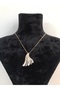 Stainless Steel Necklace Leaf Detail Stone Rose Gold 316L Does Not Tarnish - 3