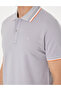 Light Gray Slim Fit 100% Cotton Buttoned Polo Collar T-Shirt 50310203-Vr001 - 7