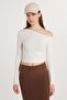 Women's Slim Fit Slim Fit Shoulder Detailed Ecru Blouse - 4
