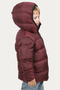Boy's Burgundy Fleece Inside Furry Hooded Waterproof Wind Resistant Inflatable Winter Jacket - 4