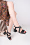 Genuine Leather Black Women's Leather Heeled Shoes Trc-9006