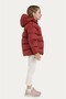 Girl's Burgundy Fleece Hooded Waterproof Wind Resistant Pocket Inflatable Winter Coat - 4