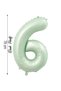 Foil Balloon 6 Number Helium Balloon 76 cm Green Color - 6 Years Old Balloon - 6 Number Balloon - 34 Inch