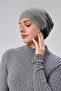 Women's Hijab Ready-To-Wear Practical Snap-On Bonnet Elastic Non-Slip Smoked - 2