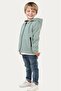 Boy's Mint Green Lined Hooded Double Zipper Pocket Raincoat - 2