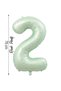 Foil Balloon 2 Number Helium Balloon 76 cm Green Color - 2 Years Old Balloon - 2 Number Balloon - 34 Inch