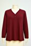 Plus Size V-Neck 3 Button Mother Combed Cotton Blouse – Relaxed Fit - 2