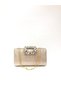 Gold Color Laser Fabric Flower Motif Stones Hand and Strap Evening Dress Portfolio Clutch Evening Bag