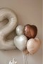 Pastel 2 Year Old Cream Color Foil Balloon 3 Pieces Brown Tones Heart Foil Balloon Set - 7