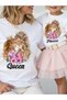 Queen Princess Printed Mother Daughter T-Shirt (Single Product, Can Be Combined, Prices Are Separate)