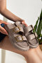 Comfortable Sole Women's Double Buckle Luxury Daily Beach Sea Pool Slippers
