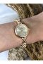Round Design Pink Stone Gold Women's Wristwatch - 6