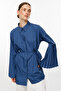 Pleated Sleeve Indigo Shirt - 2