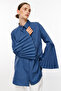 Pleated Sleeve Indigo Shirt