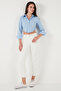 Cotton Blend Slim Fit Long Sleeve Crop Shirt Shirt 6777336 - 4