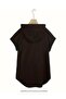 Lerixmod women's combed cotton two-thread batwing sleeve hoodie - 2
