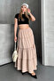 Basic Lined Pleated Women's Long Skirt Black - 2