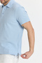 Luceroo Men's Blue 100% Cotton Non-Shrink Fabric Slim Fit Slim Fit Polo Neck T-Shirt - 4