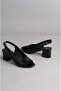 SEÇ 868 Women's Genuine Leather Heeled Sandal (Heel: 6 cm) BLACK PET - 5