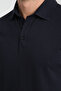 Men's Navy Blue 100% Cotton Non-Shrink Fabric Slim Fit Slim Fit Lapel T-Shirt