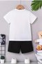 Printed Crew Neck Boys' and Girls' Set Cotton T-Shirts and Shorts, Summer Comfort Set - 2
