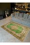 Memlik Collection Green Beige Theme Traditional Vintage Patterned Woven Base Decorative Carpet Memlik21 - 2