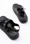 24413-572 Black Daily Wedge Heel Women's Sandals with Buckle Accessories - 5
