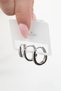 Unisex White Color Steel Hoop Earrings Set of 3 - Non-Tarnish Stainless