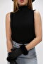 Upright Turtleneck High Neck Zero Sleeve Plain Knit Single Color Stretchy Summer Basic Stylish Knitwear Badi Undershirt - 3