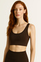 Thick Strap Recovery Ripped Sports Bustier |   Dark Brown