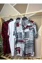 Red - White Color 3-Piece Viscose Men's Shirt - 2