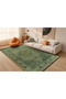 Memlik Collection Green Themed Traditional Ethnic Pattern Woven Base Vintage Decorative Carpet Memlik20 - 4
