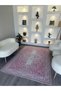 Opal Pink Themed Text Detailed Patterned Woven Base Modern Decorative Carpet Opal02 - 3